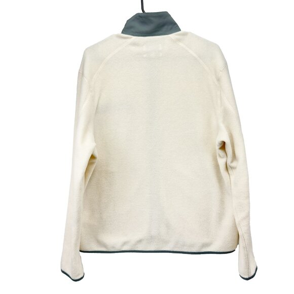 COS Relaxed Fleece Zip Ivory w/ Grey Trim & Chest Pocket Jacket Size L - Picture 4 of 10